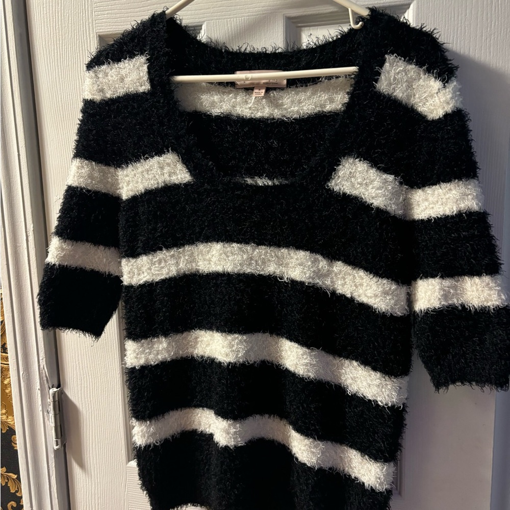 Philosophy Black and White Striped Sweater - Picture 2 of 5